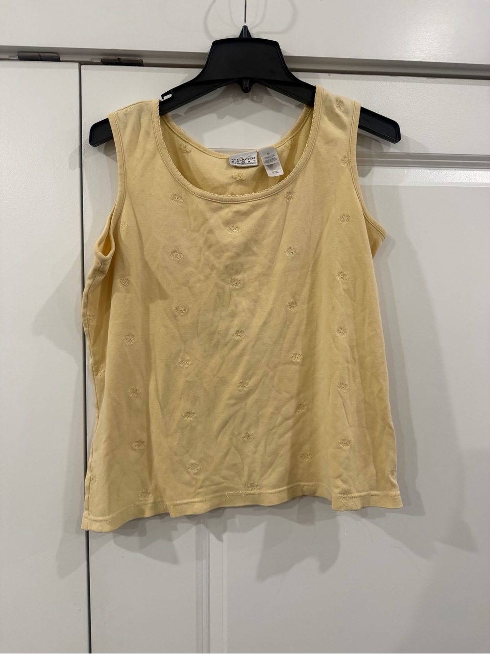 Vintage Liz Claiborne Yellow Embroidered Tank Top